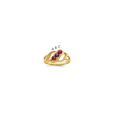 14k Synthetic Family Jewelry Ring