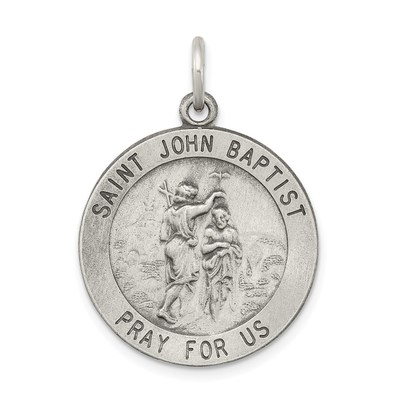 Sterling Silver Antiqued Saint John the Baptist Medal