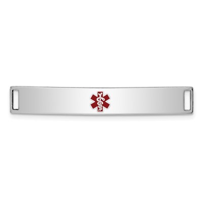 Sterling Silver Rhodium-plated Medical ID Plate