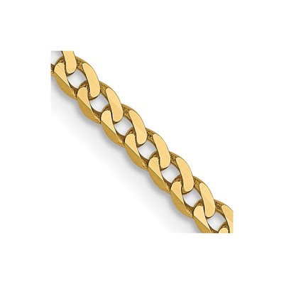 14K 2.2mm Flat Beveled Curb Chain