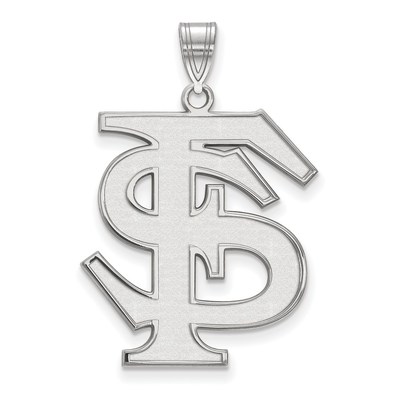 10k White Gold LogoArt Florida State University XL Pendant