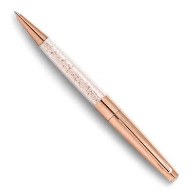 Luxury Giftware by Jere Rose-tone Clear Crystal Filled Ballpoint Pen