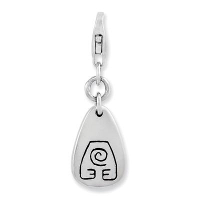 Sterling Silver Amore La Vita Rhodium-plated Polished Earth Symbol Charm