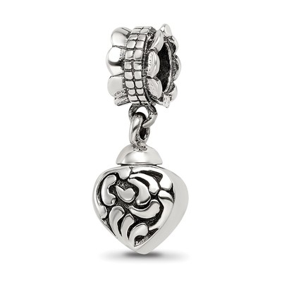 Sterling Silver Reflections Heart Ash Dangle Bead