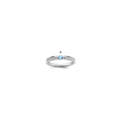 14K White Gold Family Jewelry Diamond Semi-Set Ring