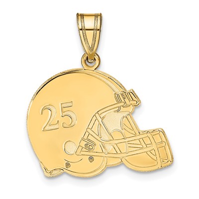 Sterling Silver/Gold-plated Personalized Football Helmet Pendant