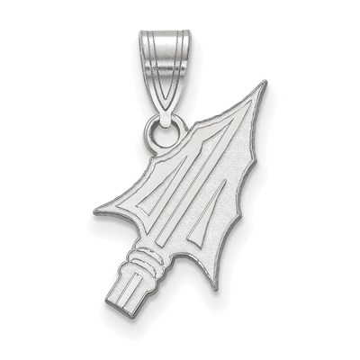 Sterling Silver Rhodium-plated LogoArt Florida State University Arrow Medium Pendant