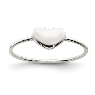 Sterling Silver Polished Heart Ring