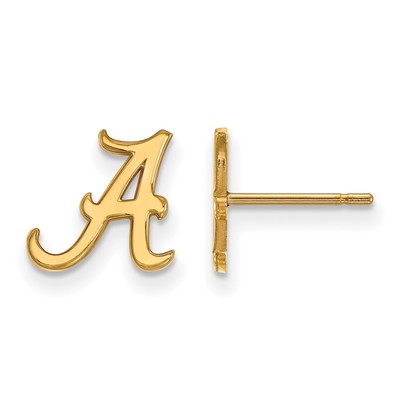 Sterling Silver Gold-plated LogoArt University of Alabama Letter A Extra Small Post Earrings