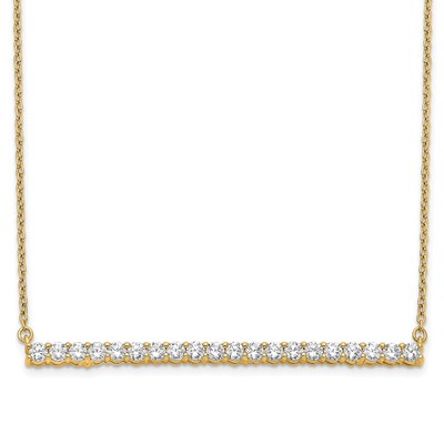 14k 1 carat Lab Grown Diamond VS/SI+ G+ 18 inch Bar Necklace