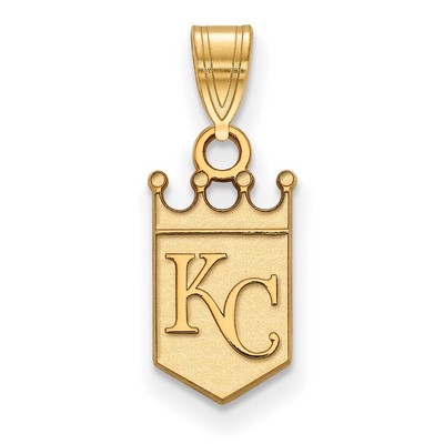 Sterling Silver Gold Plated Major League Baseball LogoArt Kansas City Royals Crown Pendant