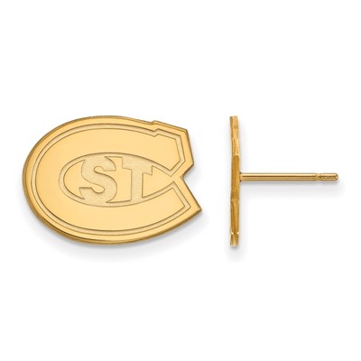 Sterling Silver Gold-plated LogoArt St. Cloud State University Small Post Earrings