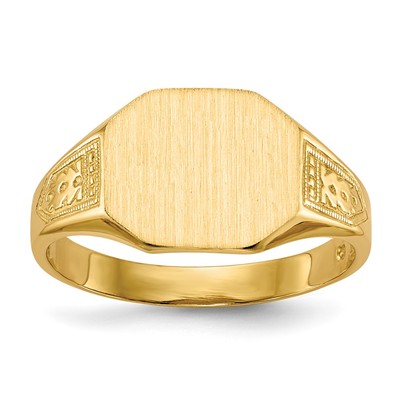 14k 11.0x9.0mm Open Back Signet Ring