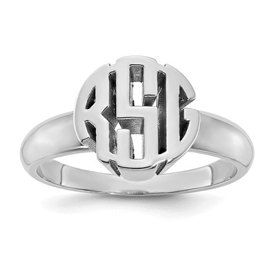 10k White Gold Monogram Ring