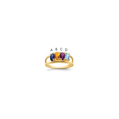 14k Synthetic Family Jewelry Ring