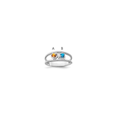 Sterling Silver Rhodium-plated Synthetic Family Jewelry Ring