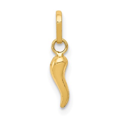 14k 3-D Italian Horn Charm