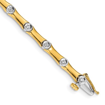 14k Two-Tone 1/4 carat Lab Grown Diamond VS/SI+ G+ Complete 7.5 inch Bracelet