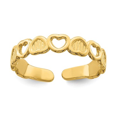 14k Adjustable Heart Toe Ring