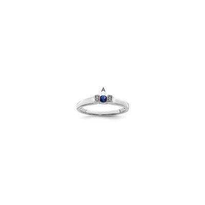 14K White Gold Family Jewelry Diamond Semi-Set Ring