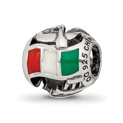 Sterling Silver Reflections Enameled Italy Theme Bead