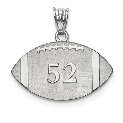 10k White Gold  Personalized Football Pendant