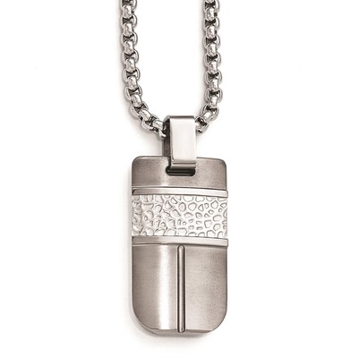 Edward Mirell Titanium & Sterling Silver Hammered Pendant Necklace