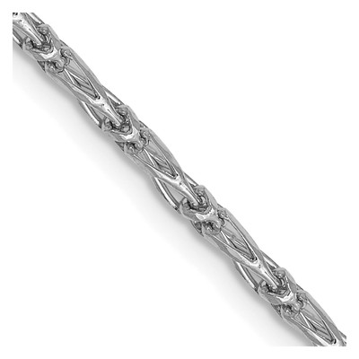 14K White Gold 1.6mm D/C Long Link Franco Chain