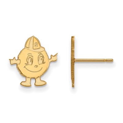 10k Gold LogoArt Syracuse University Mascot Small Post Earrings