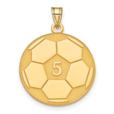 Sterling Silver/Gold-plated Personalized Soccer Pendant