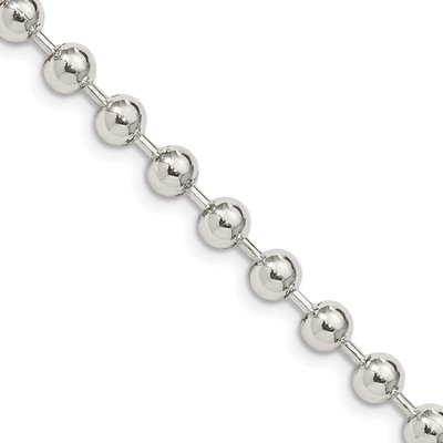 Sterling Silver 5mm Beaded Chain