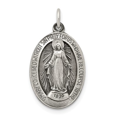 Sterling Silver Antiqued Miraculous Medal