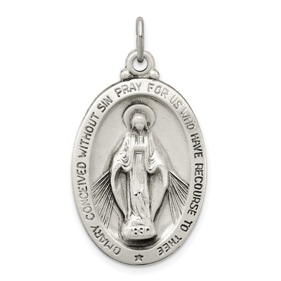 Sterling Silver Antiqued Miraculous Medal