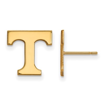 10k Gold LogoArt University of Tennessee Letter T Small Post Earrings