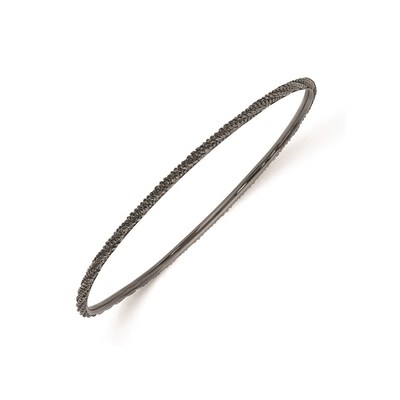 Sterling Silver Stackable Expressions Ruthenium Plated Bracelet