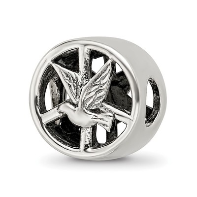 Sterling Silver Reflections Dove & Peace Sign Bead