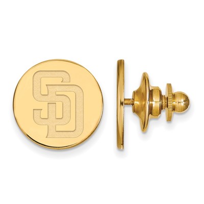Sterling Silver Gold Plated Major League Baseball LogoArt San Diego Padres Letters S-D Pin