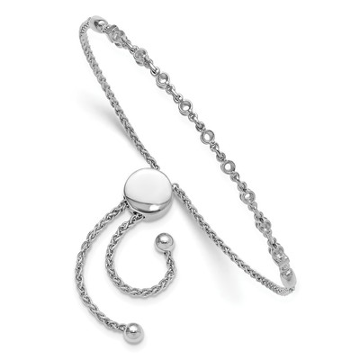 14k White Gold Holds 1/2 carat 9-2.5mm Round Stones Adjustable Bracelet Mounting