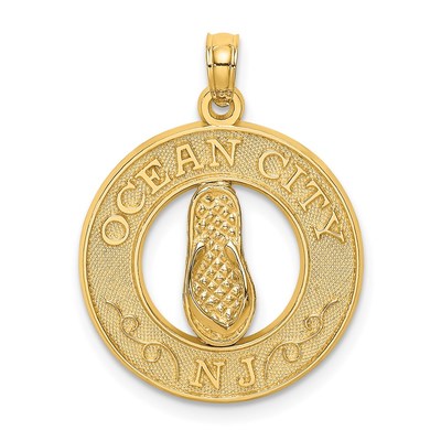 14K OCEAN CITY NJ with Flip Flop Charm