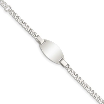 Sterling Silver Childrens 5in Plus 1in Ext ID Bracelet