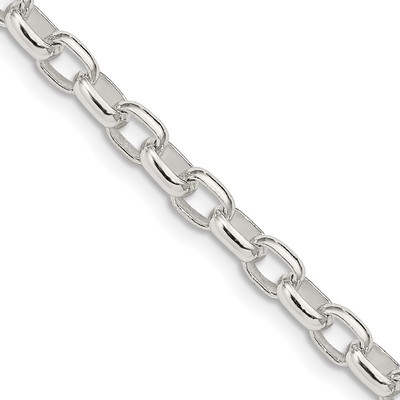 Sterling Silver 4.4mm Oval Fancy Rolo Chain
