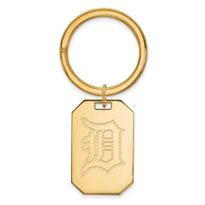 Sterling Silver Gold Plated Major League Baseball LogoArt Detroit Tigers Key Ring