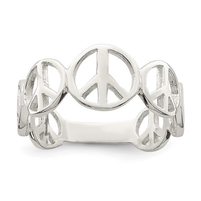 Sterling Silver Polished Peace Ring