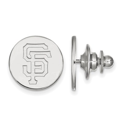 Sterling Silver Rhodium Plated Major League Baseball LogoArt San Francisco Giants S-F Pin