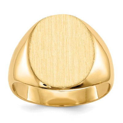 14k 12.0x13.5mm Closed Back Signet Ring