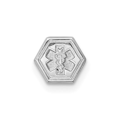 Sterling Silver Rhodium Non-enameled Attachable Emblem Medical Charm