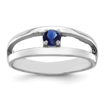 14k White Gold Polished 1-Stone Mothers Ring Mounting