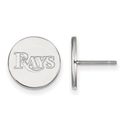SS/Rh-p Major League Baseball LogoArt Tampa Bay Rays Small Disc Earrings