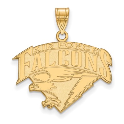 10k Gold LogoArt United States Air Force Academy Falcons Large Pendant