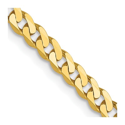 10K 2.4mm Flat Beveled Curb Chain